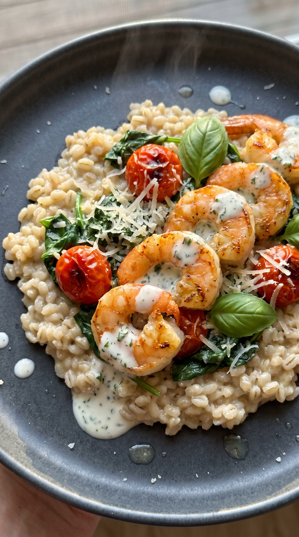 Garnelen-Perlgraupen-Risotto 