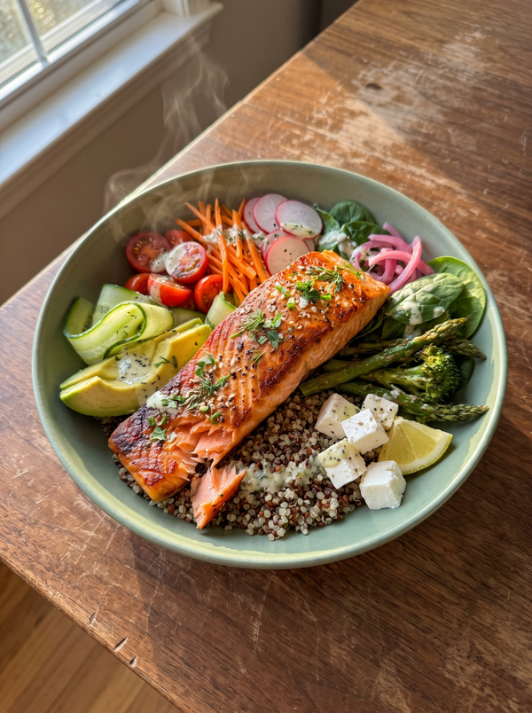 Lachs-Quinoa-Bowl