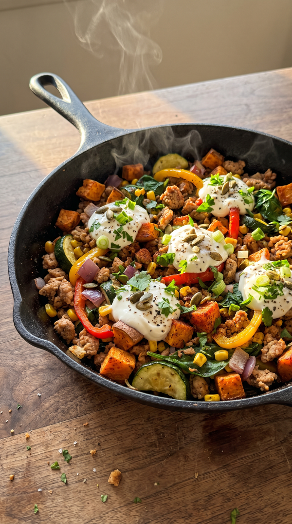 Süßkartoffel-Hackfleisch-Pfanne 