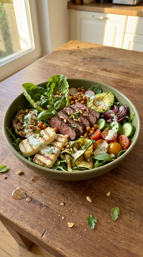 Steak-Bowl mit Grillgemüse